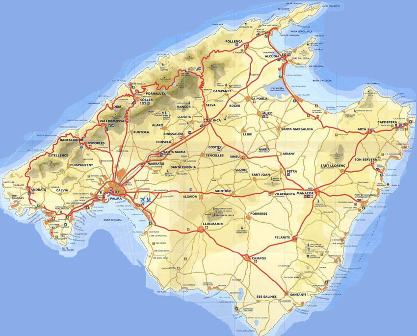 Mapa de Zonas escalada en Mallorca
